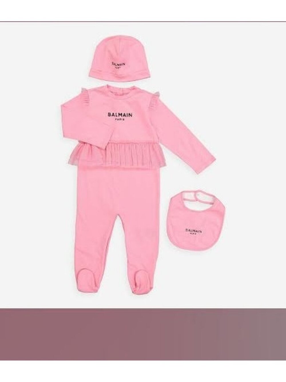 Balmain Pink twee Piece Sleepsuit Set 9 months